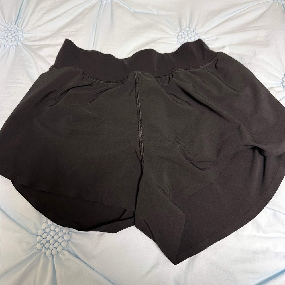 black CRZ yoga split shorts
